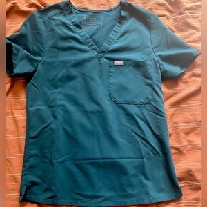 FIGS SCRUB TOP - Caribbean Blue